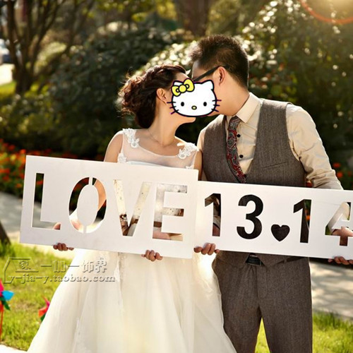 Photo props LOVE 520 1314 brand hollow board wedding dress shooting travel shooting props location shooting