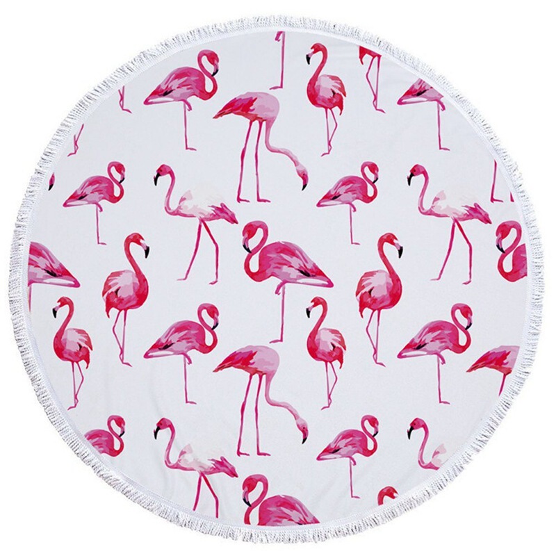 Cross-Border E-Commerce Manufacturers Have In-Stock Amazon Round Rugs, Beach Towels, Microfiber Tassel Printed Bath Towels with Logo