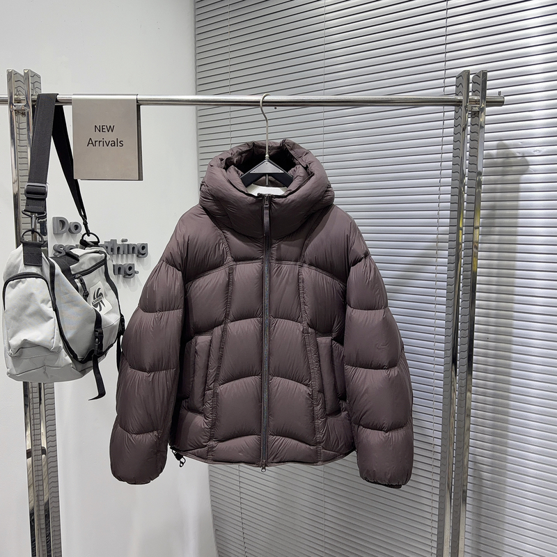 High-Fill down Puff Jacket with Hood, Loose Fit, Men's Winter Versatile 90% White Duck down Thickened down Coat Trendy