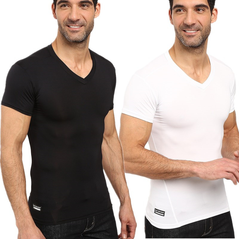 United States imported Andema UA tactical V-neck tight-fitting quick-drying Heatgear running T-shirt men 1216010