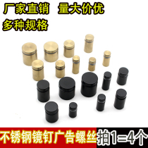 Stainless steel black advertising nails brushed gold acrylic decorative nails glass screws mirror nails advertising screws