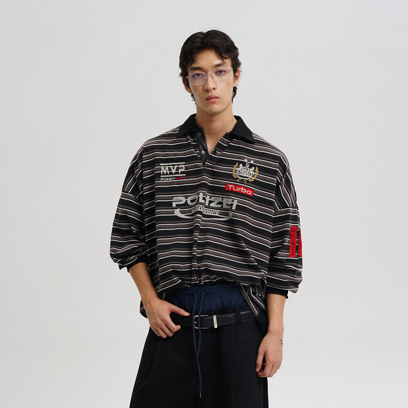 【26 Show Models】Masonprince Season Series Vi Exhibition Striped Classic Long-Sleeve Polo Shirt