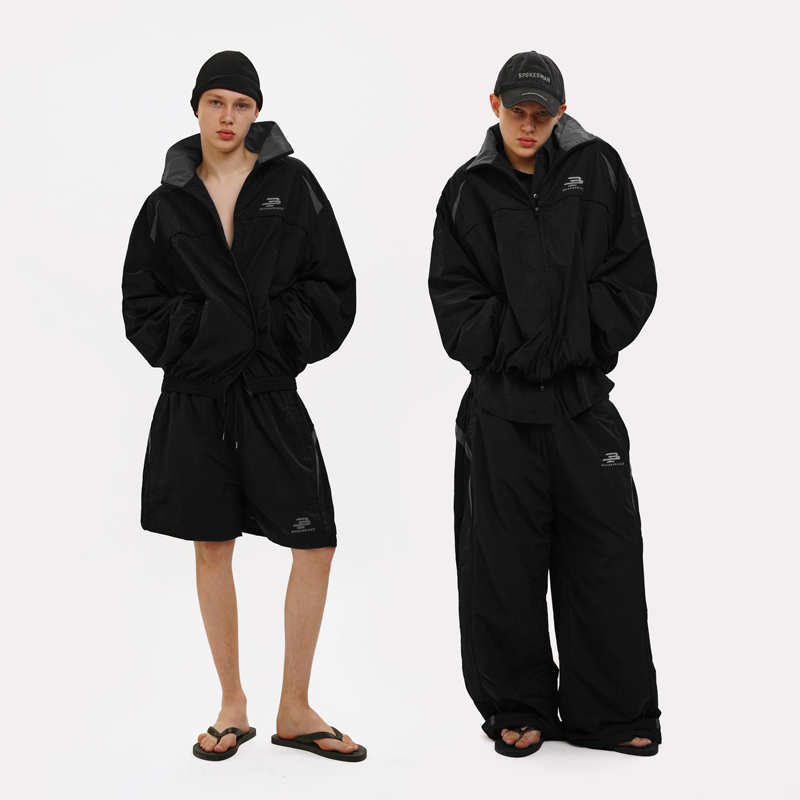 Masonprince｜90 Gold Training Suit All Black High-Deconstructed Coach Suit