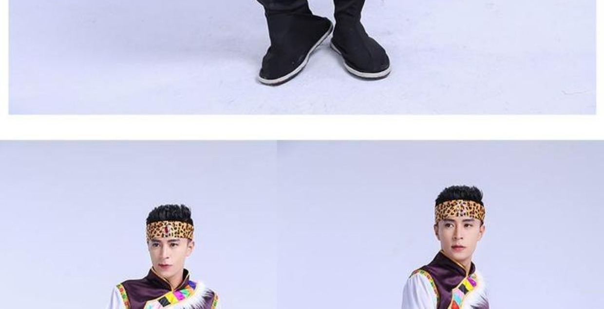 Mới 2017 Quần áo nam Tây Tạng Trang phục khiêu vũ dành cho người lớn Tây Tạng Áo dài tay Quốc gia Trang phục biểu diễn quần nam đẹp