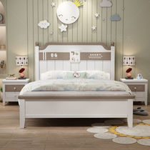 Childrens bed Full solid wood boy single bed 1 5m teen modern minimalist 1 2m girl home storage bed