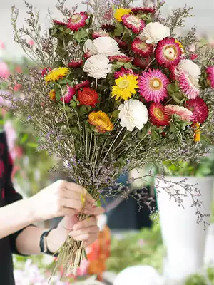 Small Daisy Yunnan dry flower arrangement colorful chrysanthemum flower arrangement real flower Star forget-me flower Tanabata Mother's Day