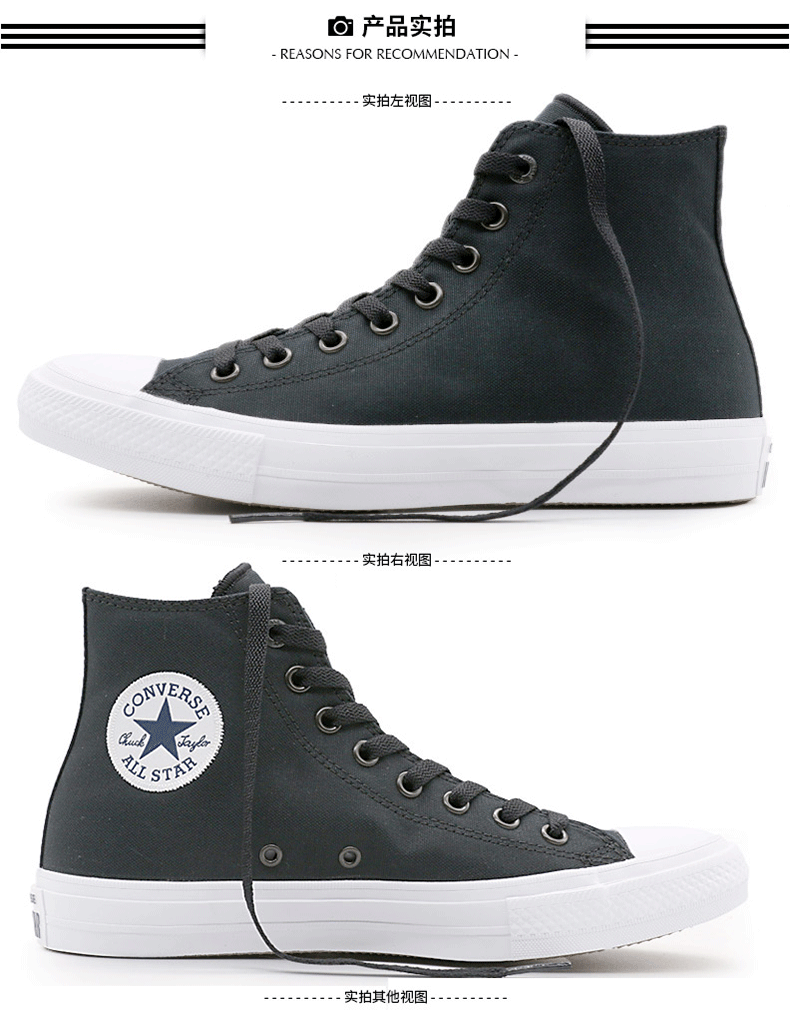 Converse chính hãng Tất cả sta cổ điển thế hệ thứ hai Luna nam và nữ mẫu giày vải cao gót sneakers 150143C giày bitis nữ
