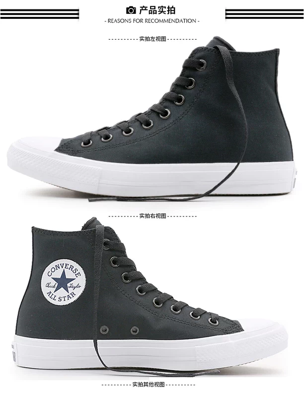 Converse chính hãng Tất cả sta cổ điển thế hệ thứ hai Luna nam và nữ mẫu giày vải cao gót sneakers 150143C