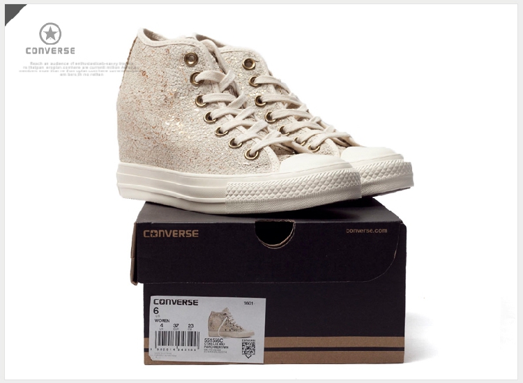 Authentic Converse 2016 mùa xuân hạt sáng bóng của phụ nữ tăng giày vải 551556 551557 giày sneaker nam chính hãng