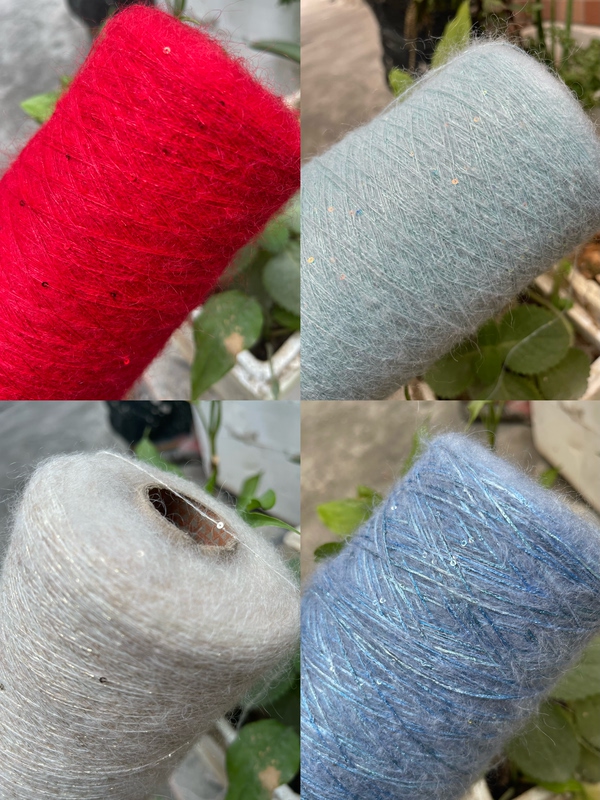 High Proportion Wool Mohair Sequin Yarn, Sequin Mohair, Soft and Non-Irritating, Hand-Knitted Sweater, Matching Yarn