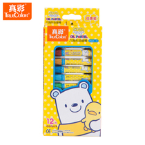 True color children 2966A-12 color 18 color 24 color 36 color oil stick crayon set student painting brush