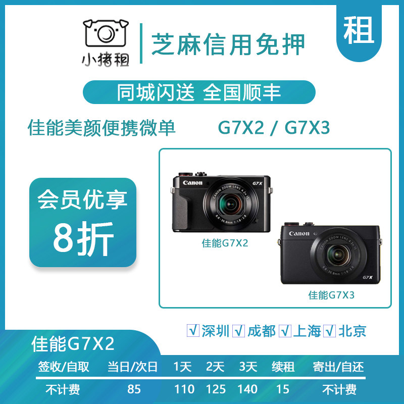 Rent Canon Microsoft Camera g7x2 G7X3 Tour Volg convenient HD digital deposit free lease