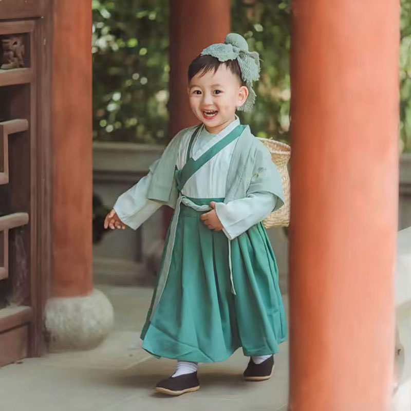 Children's Han-clothing Boys Chinese style baby's ancient books national school uniform Spring and autumn Young Danghai Tang dress