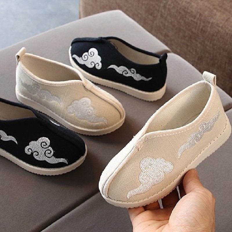 Boys cloth shoes children's retro Chinese style Hanfu shoes ancient costume old Beijing cloth shoes ancient style performance baby performance shoes