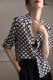 Black and white plaid shirt female spring 2023 new long-sleeved niche retro high-end temperament silk satin shirt