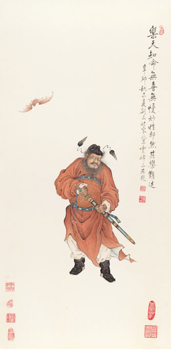 Copy Print Xia Jingshan Chung Kuei Battle Sword 64x130 5cm Paper Ben-Taobao