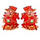 马年新年春节立体生肖对贴纸窗花福字门贴