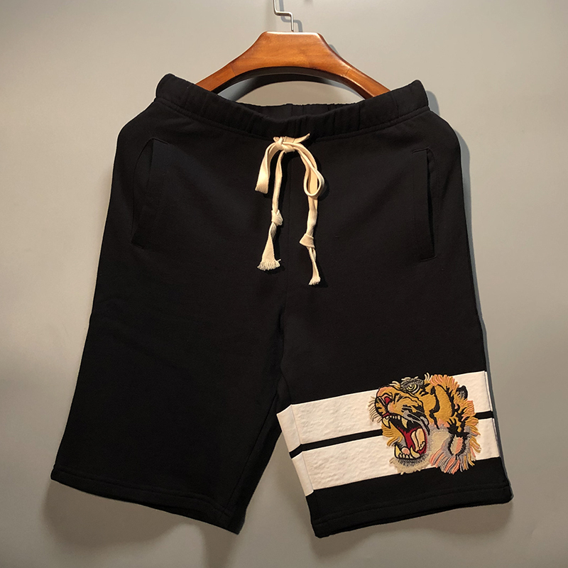 European and American Trendy Brand Pants with Tiger Head Design, Pure Cotton Five-Point Shorts for Outdoor Casual Sports, Unisex Couple Style for Summer European and American Trendy Brand Pants with Tiger Head Design, Pure Cotton Five-Point Shorts for Outdoor Casual Sports, Unisex Couple Style for Summer