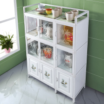 Kitchen stainless steel cupboard storage cabinet Floor-to-ceiling multi-layer storage cabinet Household sundries put pot oven storage rack cabinet