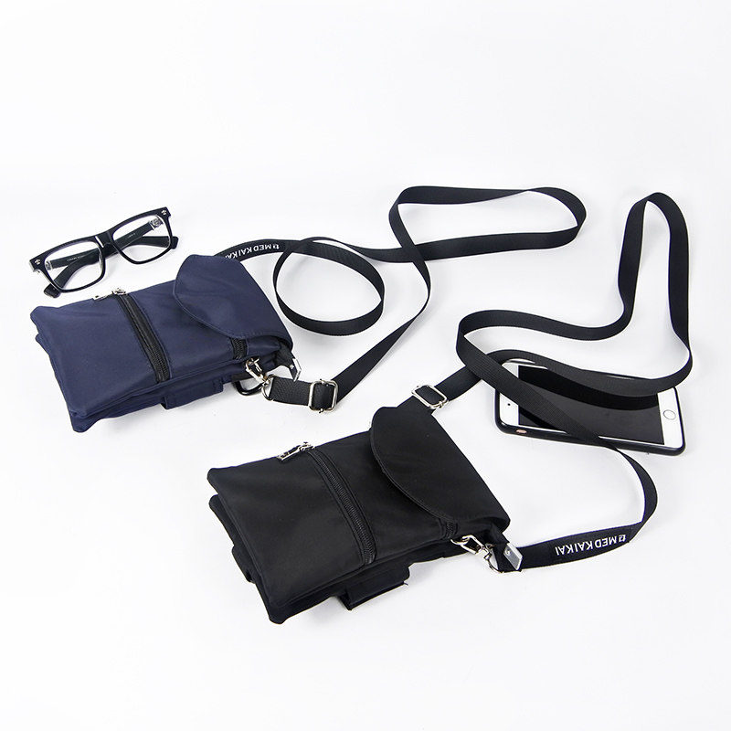 Crossbody mobile phone bag Hong Kong trend men's and women's simple small cross bag multi-functional mini waist bag jumping bag hanging neck mobile phone bag