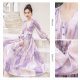 Cypress Fairy Dress 2024 Spring Purple Platycodon French Beach Long Dress ສໍາລັບແມ່ຍິງ