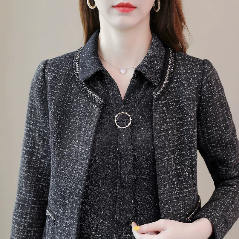 Пуховик, комплект, модная длинная рубашка, юбка, 2020, для подростков, slim fit
