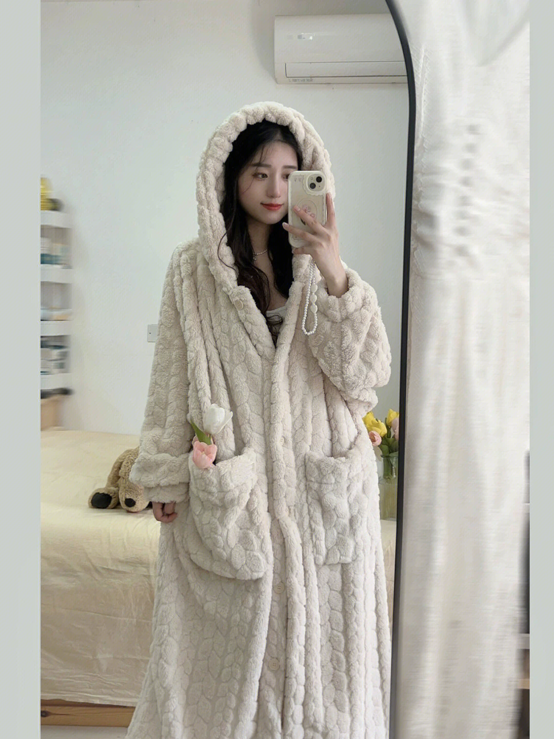 Королевский бархатный зимний пижамный комплект с капюшоном, тёплая Bathrobe, размер, 2026 год