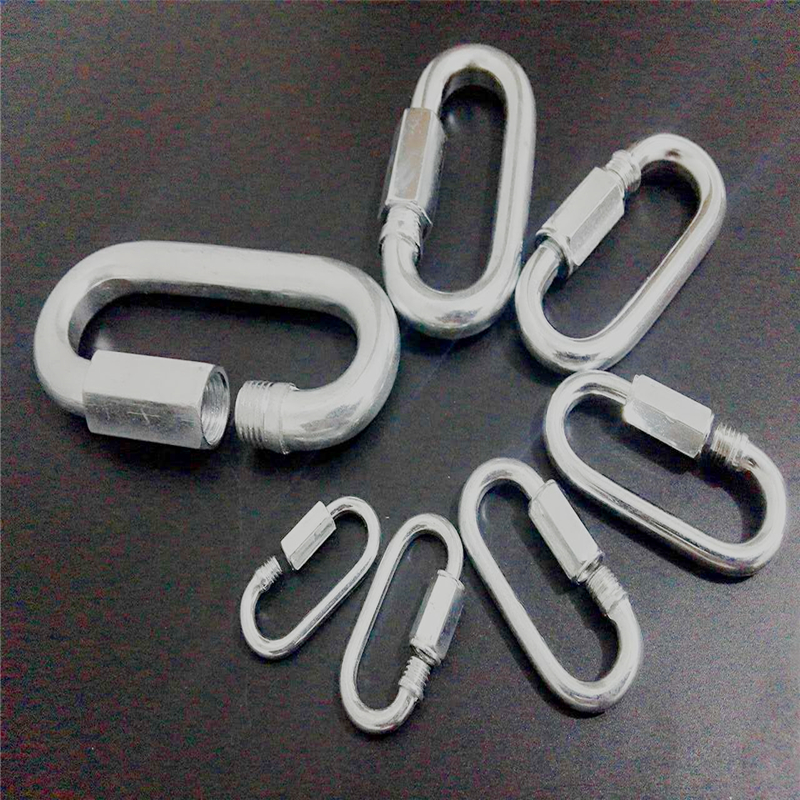 Galvanized open ring rope hook hook carabiner safety buckle Chain screw Safety hook Climbing hook connecting ring M8