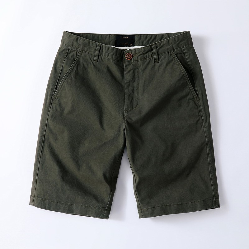 Heavyweight American-Style Summer Men's Shorts, Workwear Four-Fifth Length Pants, Loose Pure Cotton Straight-Leg Business Casual Shorts, Mid-Length Pants