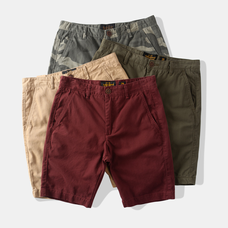 Heavyweight Pure Cotton Summer Loose Casual Shorts Straight-Leg Mid-Length Men's Five-Point Shorts Red Breeches Cargo Pants Plus Size