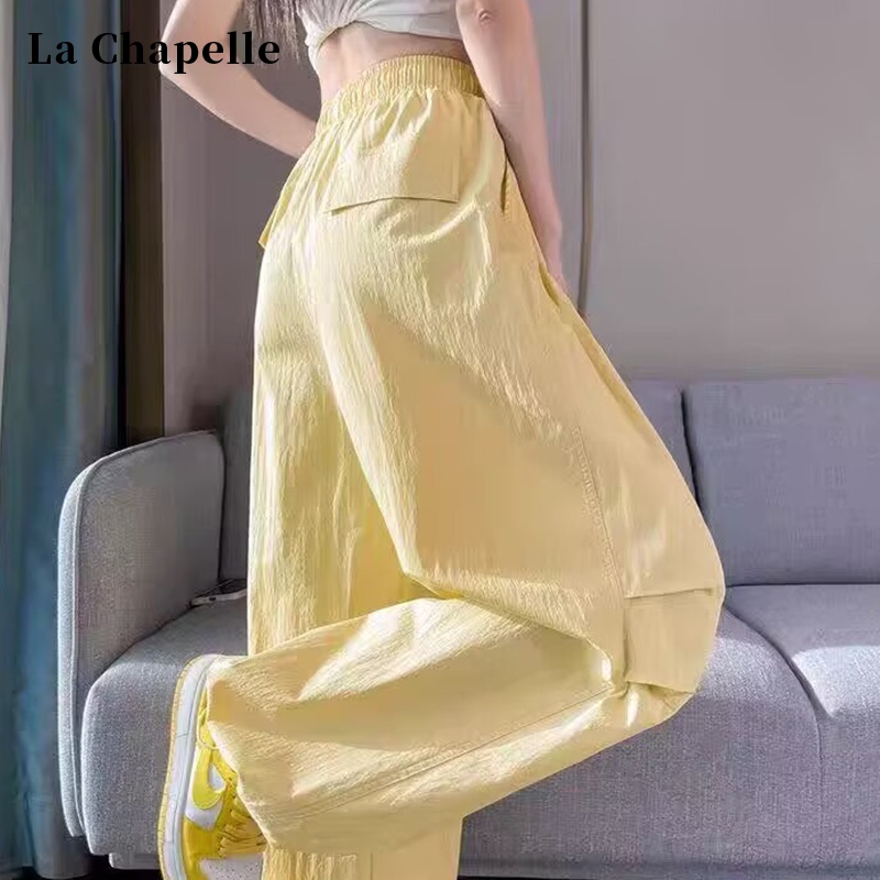 La Chapelle Dopamine Yellow Jogger Cargo Pants for Women 2026 Spring/Summer Loose Hip-Covering Quick-Dry Hiking Sports Pants