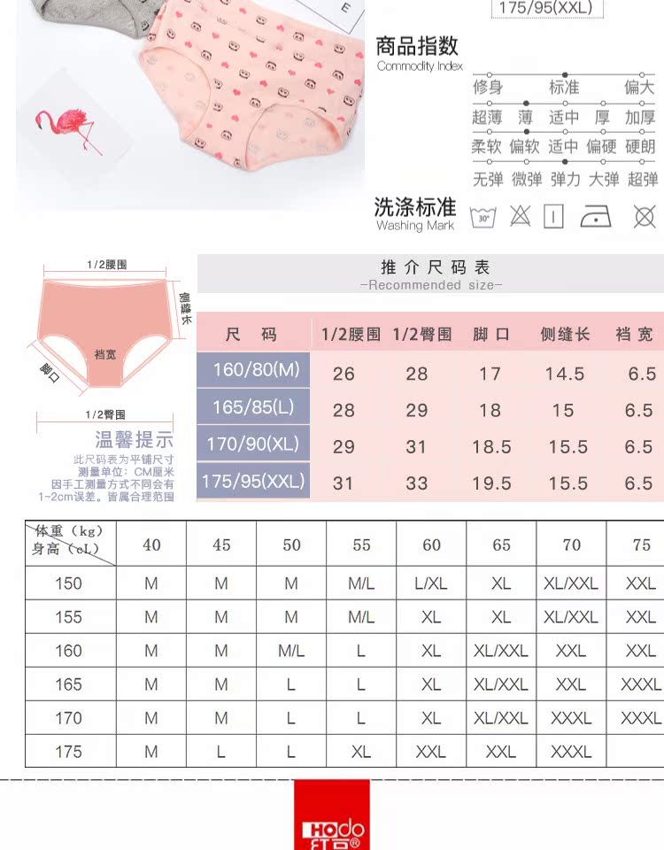 Đồ lót đậu đỏ vương miện cửa hàng cotton eo tam giác tóm tắt màu xám trắng cô gái quần đáy 4 món quà đóng hộp set quà tặng đồ lót lịch sự