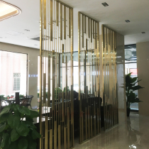 Set to customize Nordic Stainless Steel Iron Art Screen Entrance Living Room Genguan Partition Wall Hollowed-out Decoration Carved and luxurious