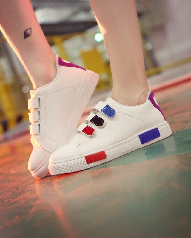 Mùa đông mới giúp giày cotton thấp Nữ sinh viên Hàn Quốc giữ ấm đôi giày trắng cộng với đôi giày nhung dày thể thao thông thường giày boot nữ hàn quốc