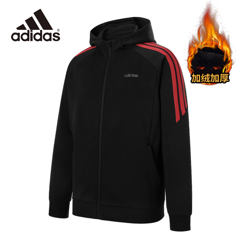 Adidas Adidas Jacket Men's 2026 New Loose Hooded Cardigan Thin Velvet Sports Sweatshirt Kq7855 Adidas Adidas Jacket Men's 2026 New Loose Hooded Cardigan Thin Velvet Sports Sweatshirt Kq7855