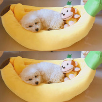 Cartoon kennel banana den cat den cat den Teddy Bai Bear Bomei pet cotton nest medium and small dog Four Seasons universal nest