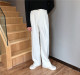 LUOKA white casual trousers for men with drapey feel 2024 new ins tall loose wide leg trousers straight trousers