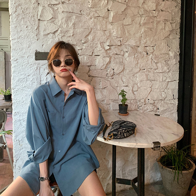 Shirt woman 2020 Spring and autumn style Lazy Wind Sensation Temperament Loose Korean version Conspiculess Design Sensation 100 Lap Shirt