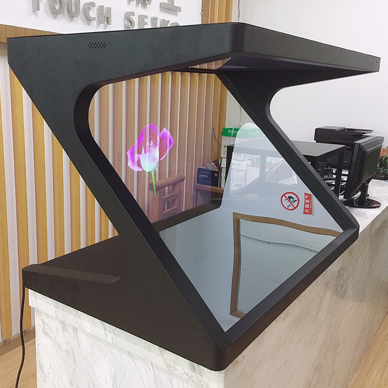 180-degree holographic projection display cabinet 3d Interactive exhibition cabinet Pyramid three-dimensional mirage imaging cabinet All