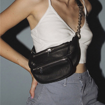 American ins Super fire chest satchel new supermodel with stylish handsome chain black running bag shoulder bag chest bag
