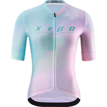 XTGO new cycling clothing blue and pink womens short top road cycling clothing cycling clothing suit womens breathable