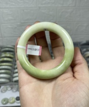 Premium Lantian jade old pit material milk green fat round bar 57 caliber bar width 12mm