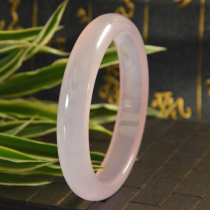 Shaanxi Xian ice flower Furong jade bracelet Girl powder fine bracelet Natural crystal Agate chalcedony bracelet