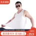 Áo thun nam mùa hè size lớn cotton co giãn cộng với phân bón để tăng độ béo không tay áo thun thể dục - Áo vest cotton áo ba lỗ trắng Áo vest cotton
