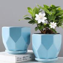 Flower pot ceramic special clearance simple Nordic large indoor green chloropicolor multi-meat household with tray