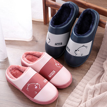 Winter cotton slippers women home warm indoor plush cute couple home thick sole slippers men autumn and winter