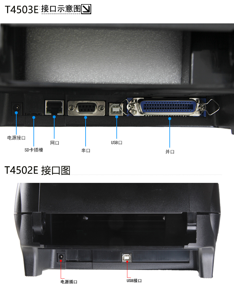 TSC 4503 4502E mã vạch máy in chuyển nhiệt tag rửa đồ trang sức nhãn quần áo cố định tài sản tráng giấy bề mặt điện tử mã vạch đơn mã QR máy in 300 điểm - Thiết bị mua / quét mã vạch