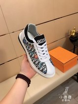 Dior Dior 21 autumn and winter new mens shoes lace-up round print pattern sports casual shoes board shoes flat shoes