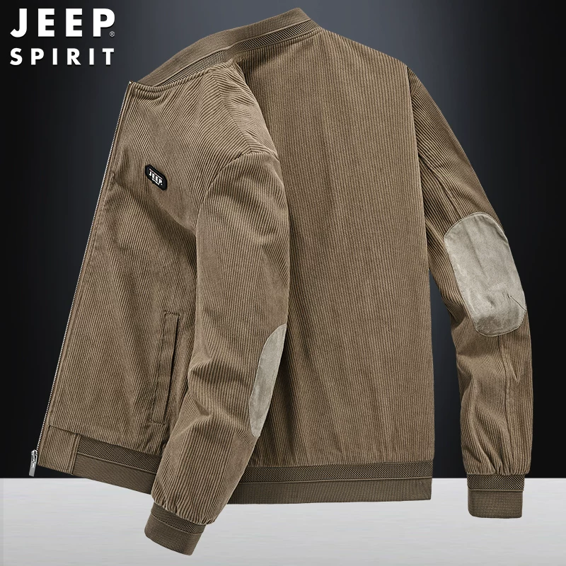 Рубашка-куртка осенняя джинсовая для мужчин из вельвета в стиле JEEP SPIRIT, oversize