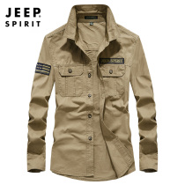  JEEP jeep long-sleeved shirt mens 2021 spring and autumn new casual inch shirt loose business all-match shirt men